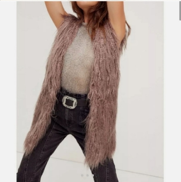 Free People Faux Fur Sherling Vest - Picture 3 of 5